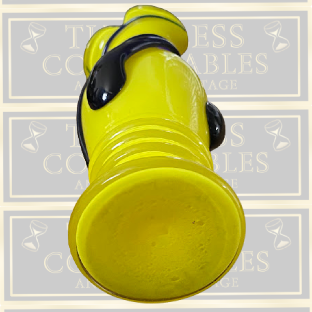 Vintage Czech Vibrant Yellow Tango Glass Vase