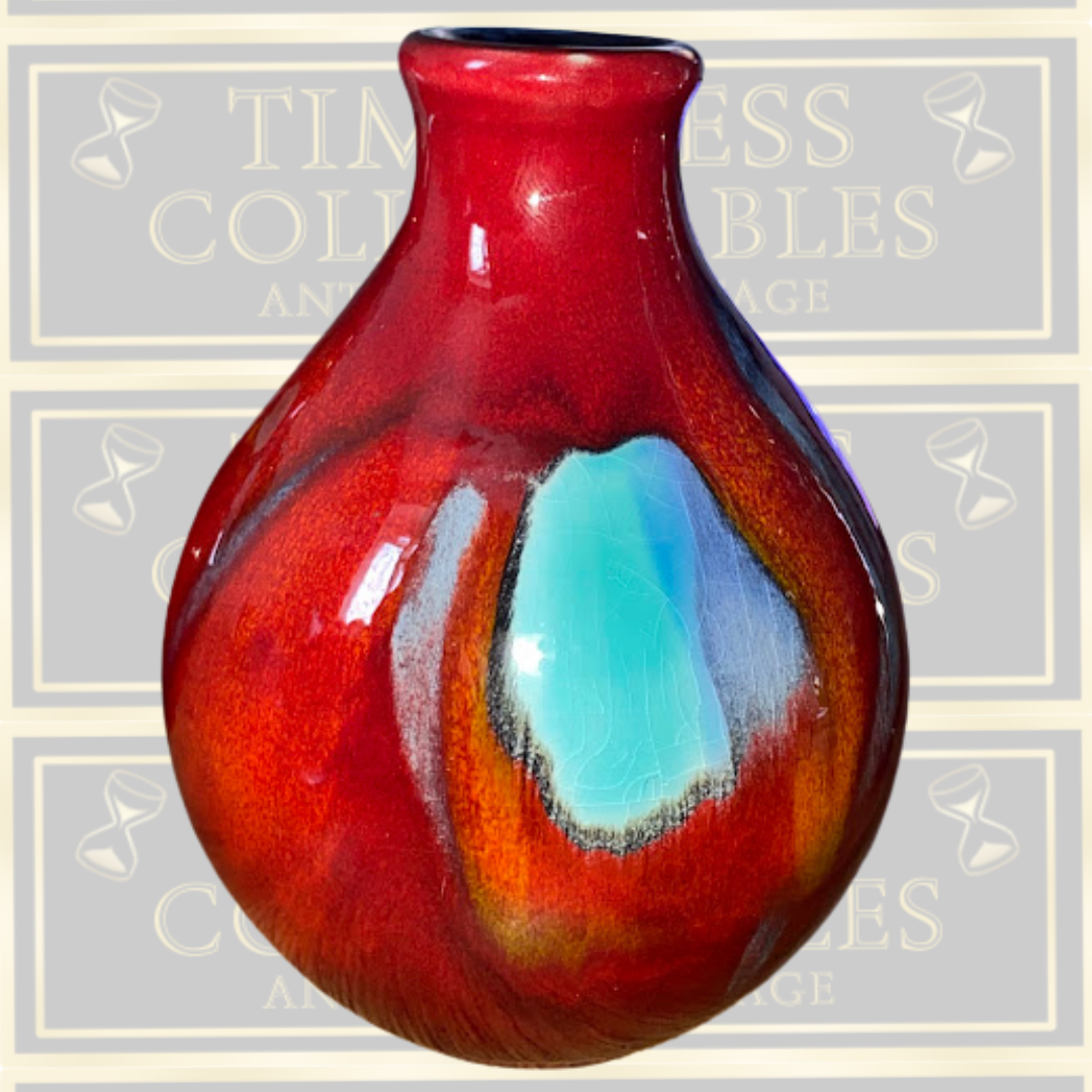 Vintage Pair Poole Pottery Volcano design Vases