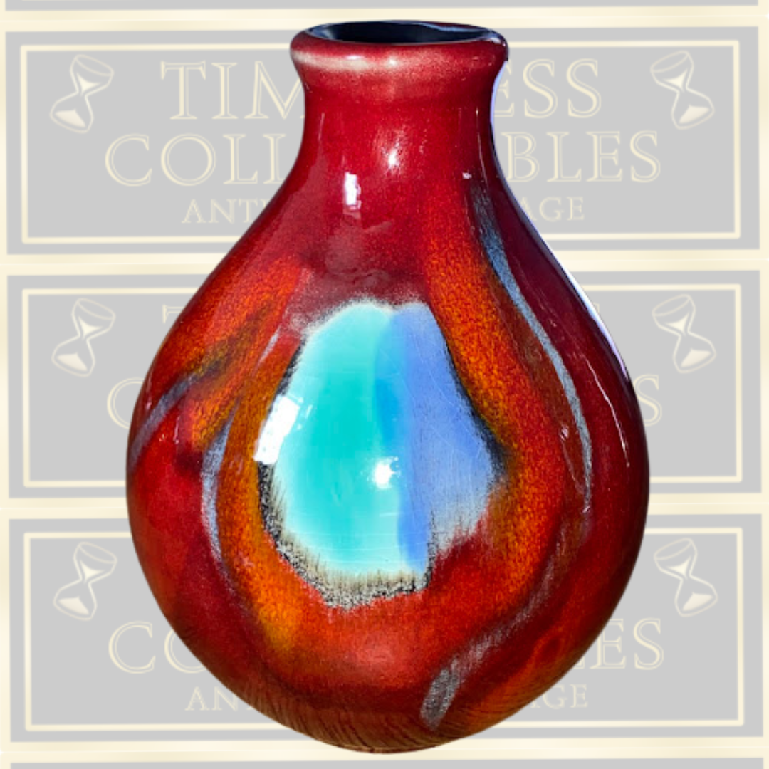 Vintage Pair Poole Pottery Volcano design Vases