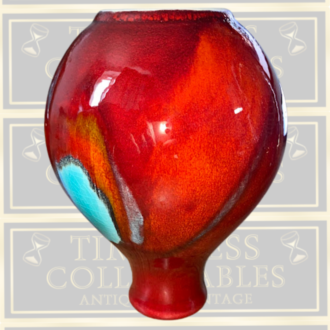 Vintage Pair Poole Pottery Volcano design Vases