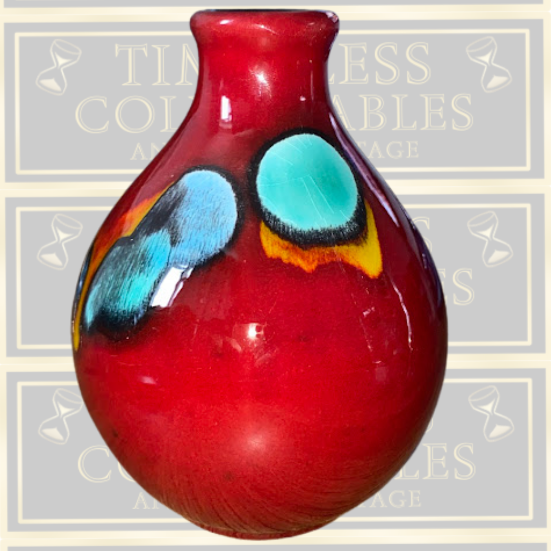 Vintage Pair Poole Pottery Volcano design Vases