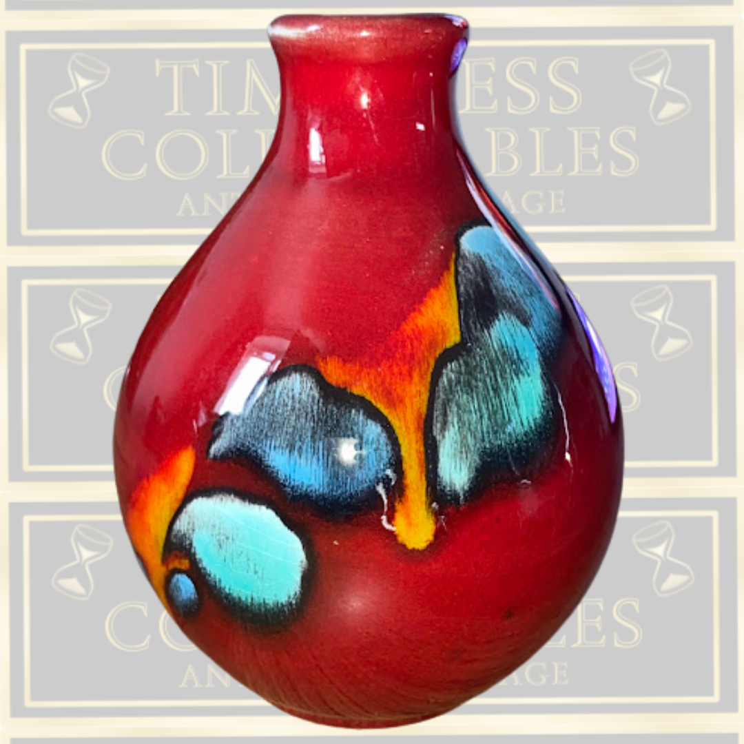 Vintage Pair Poole Pottery Volcano design Vases