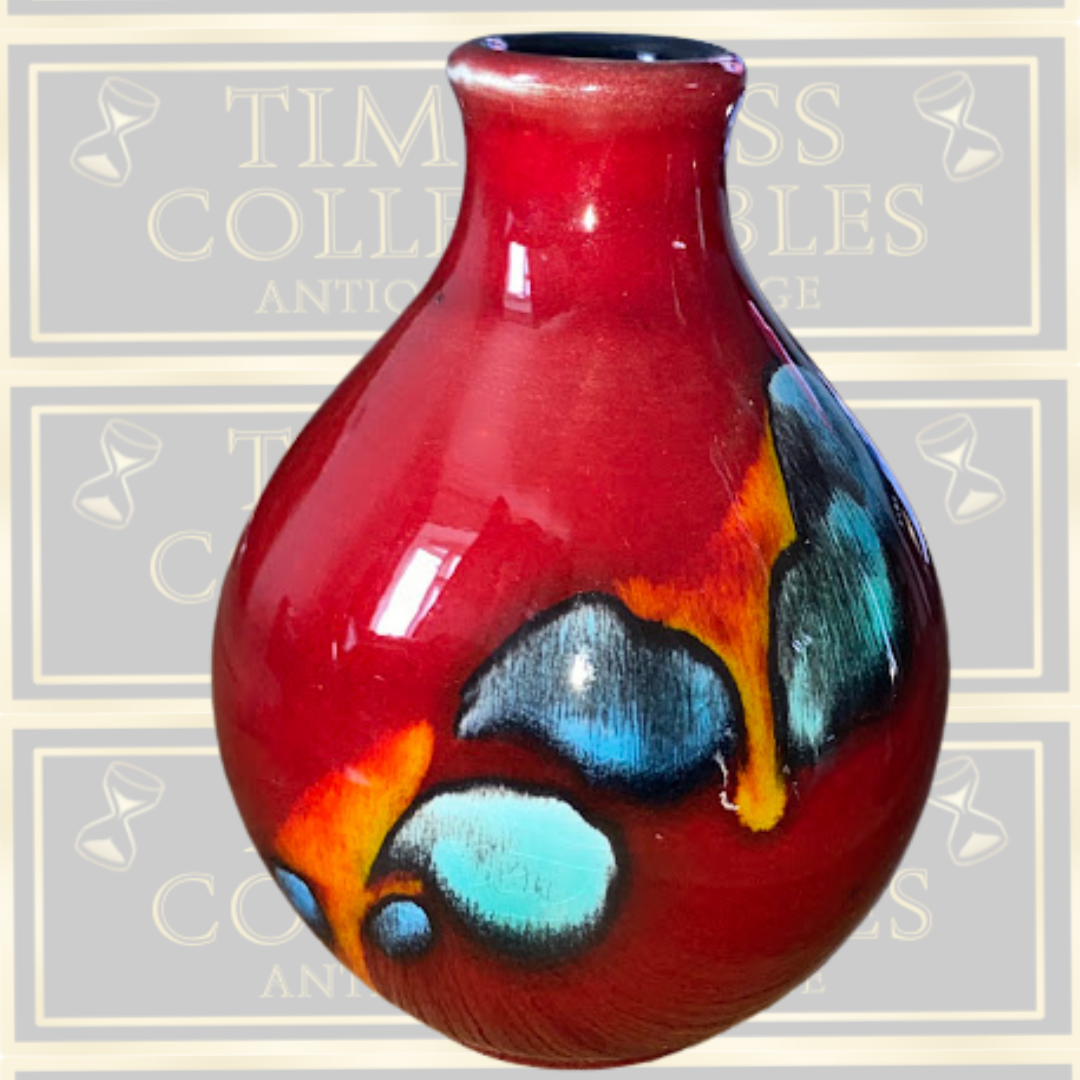 Vintage Pair Poole Pottery Volcano design Vases