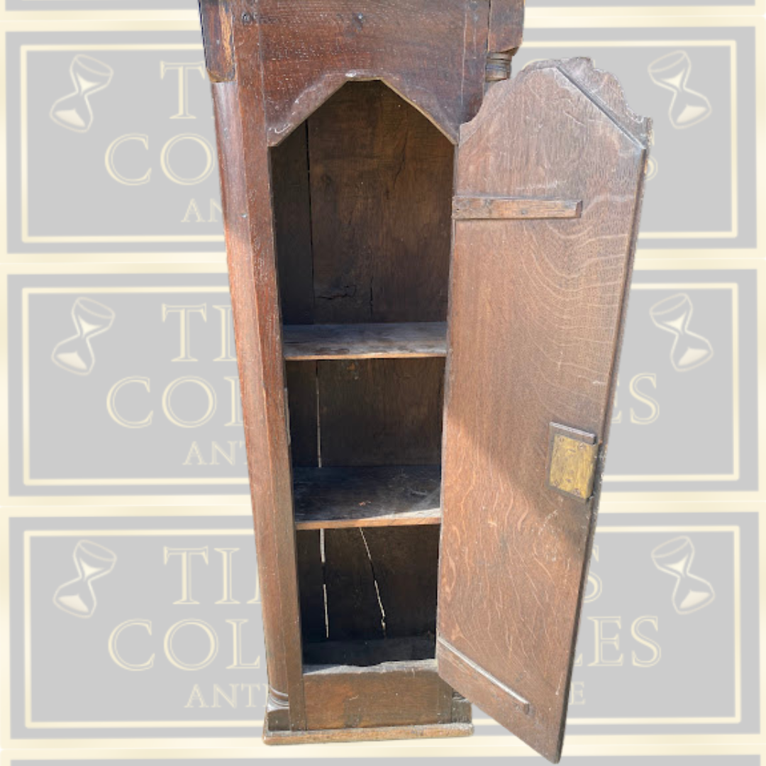 Antique Oak Longcase Clock Case Storage Unit