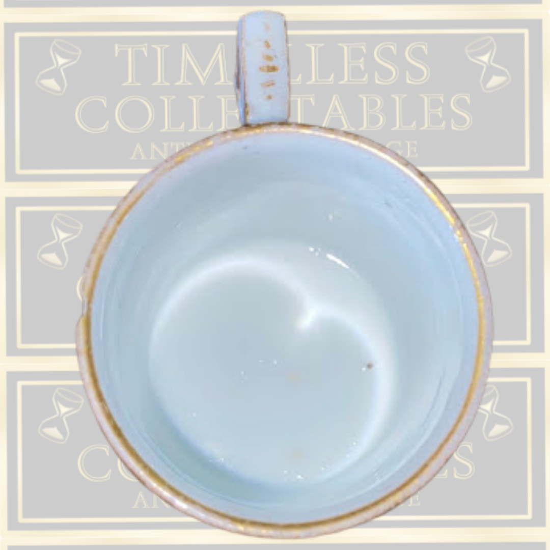 Antique Dresden Helena Wolfsohn Demitasse Cup – Watteau Courting Scene (c. 1875)