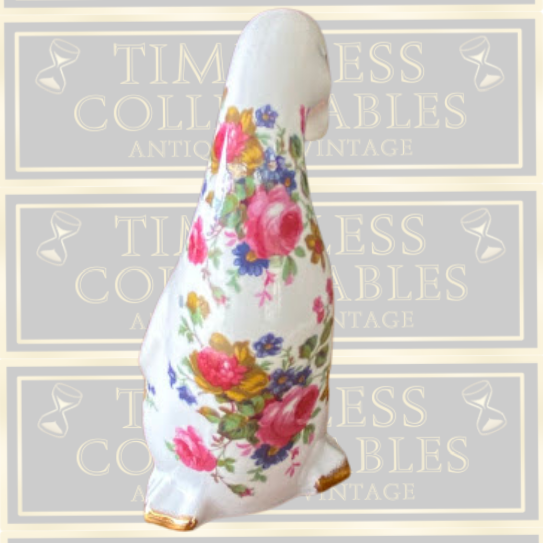 Vintage Fenton China Floral Duck/Goose English Bone China
