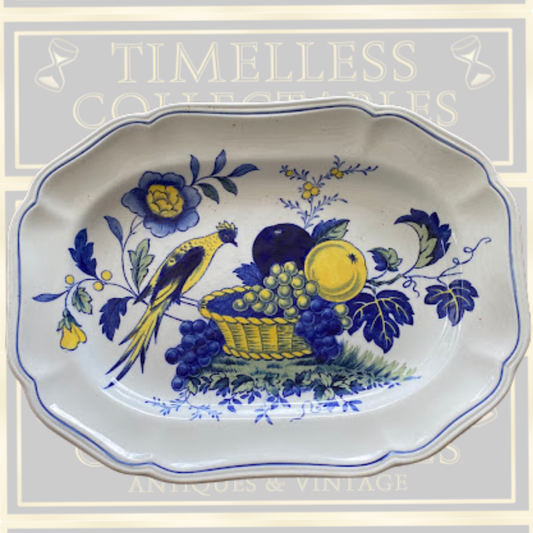 Vintage Spode "Blue Bird" Pattern Oval Serving Platter