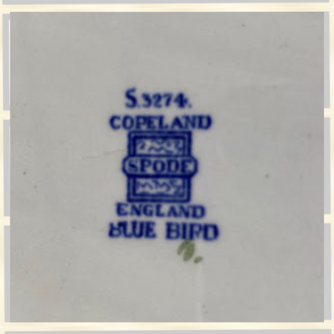 Vintage Spode "Blue Bird" Pattern Oval Serving Platter