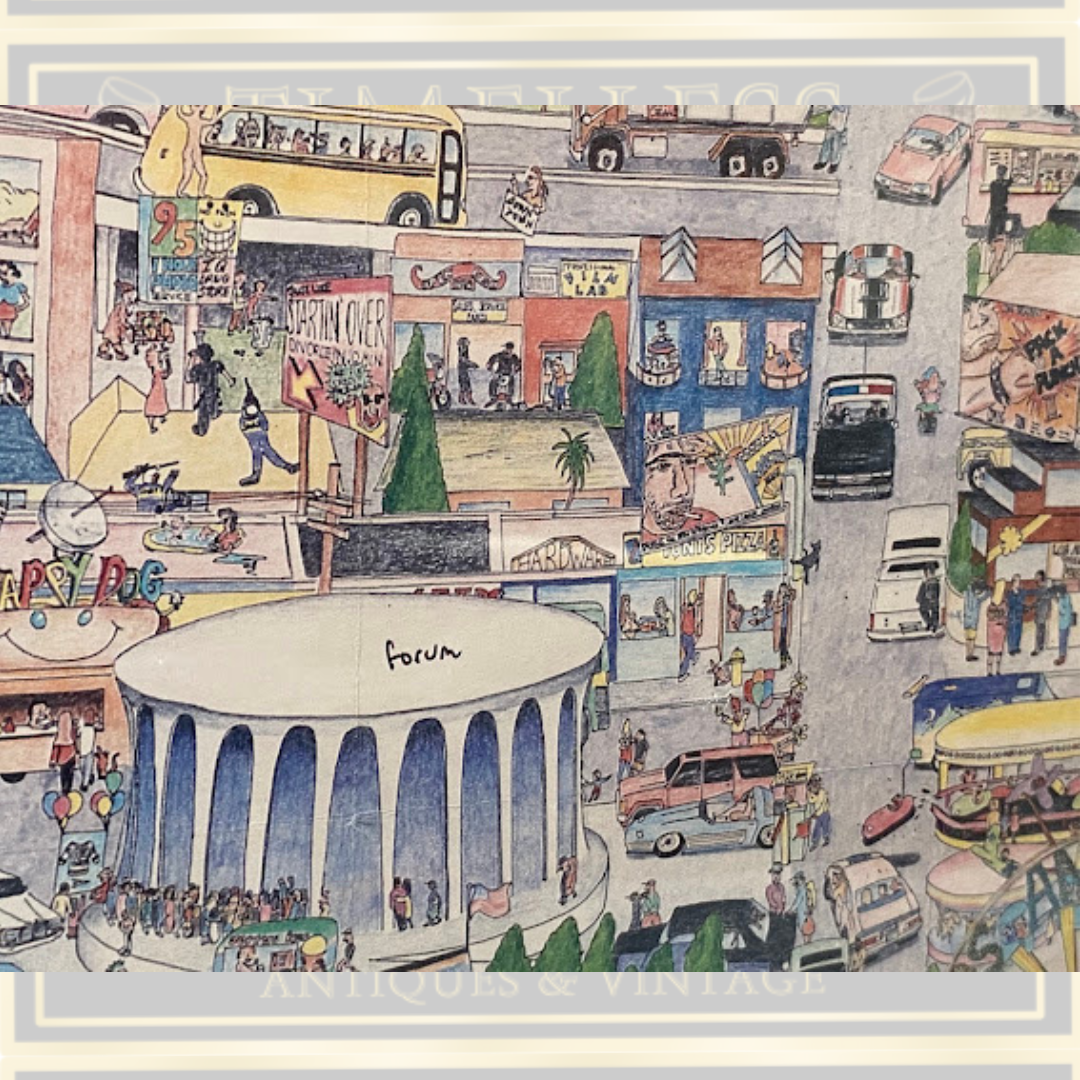 Vintage Large Tom Lamb Pictorial Map Los Angeles