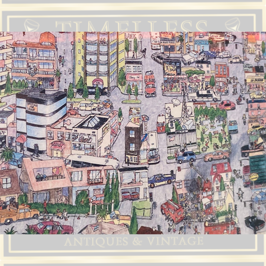 Vintage Large Tom Lamb Pictorial Map Los Angeles