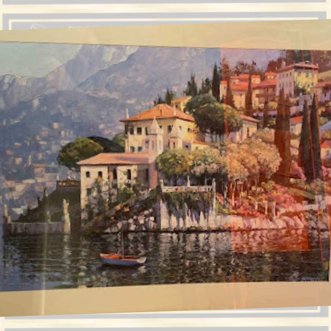 Vintage "Villa Balbianello Howard Behrens Painting Print