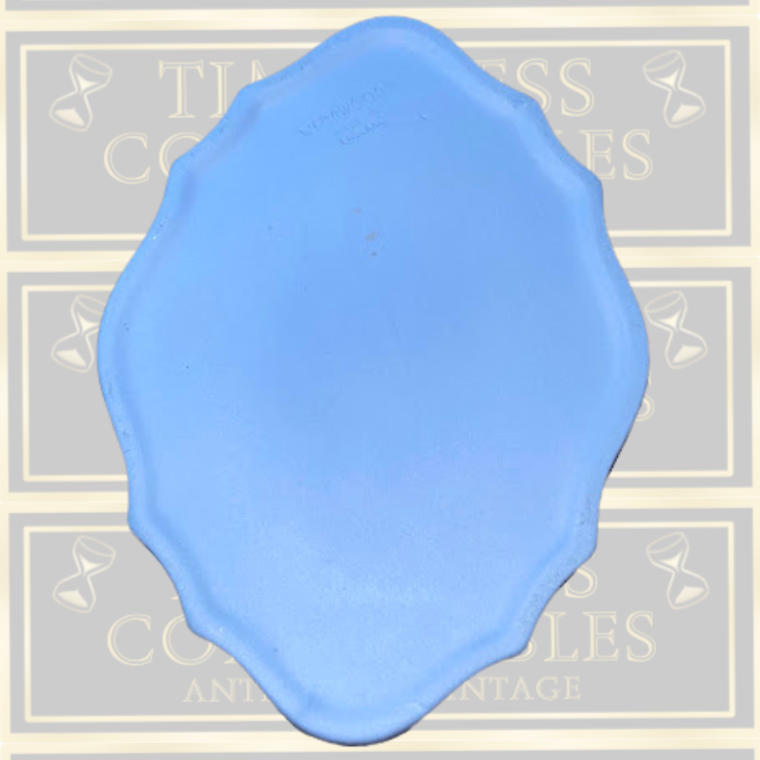 Vintage Wedgwood Blue Jasperware Lidded Oval Trinket Box