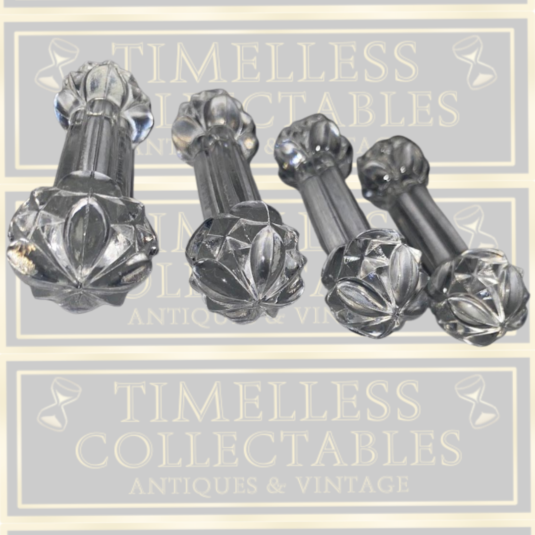 Vintage Set x 4 Val Saint Lambert Crystal Knife Rests