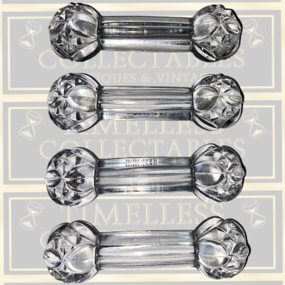 Vintage Set x 4 Val Saint Lambert Crystal Knife Rests