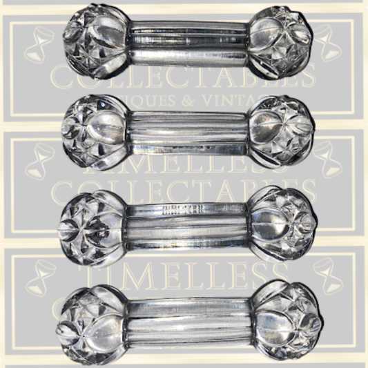 Vintage Set x 4 Val Saint Lambert Crystal Knife Rests