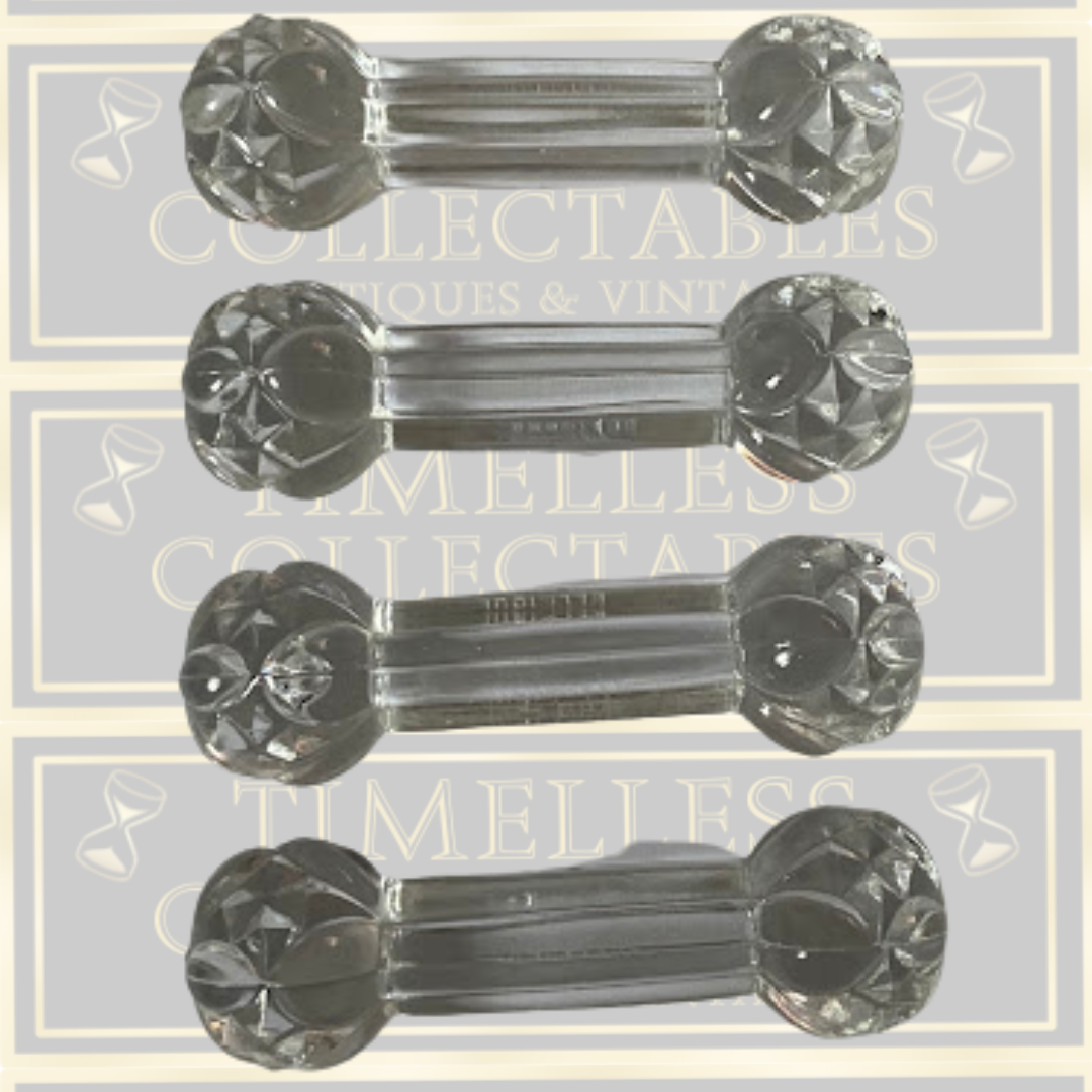 Vintage Set x 4 Val Saint Lambert Crystal Knife Rests