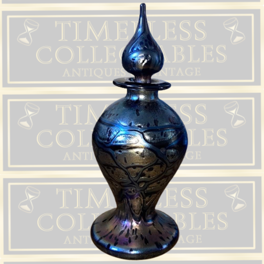 Vintage Iridescent Michael Harris's Art Glass Perfume Bottle