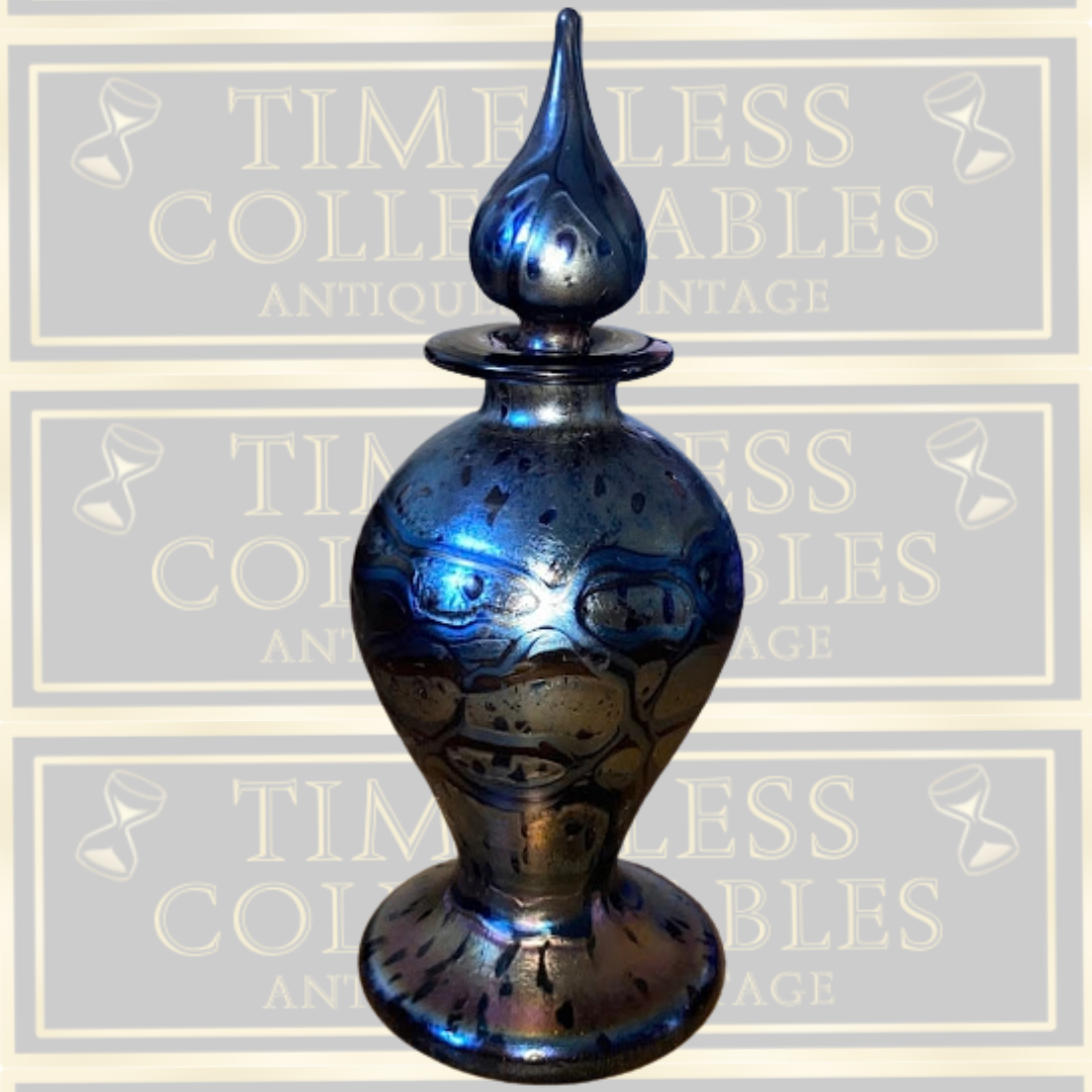 Vintage Iridescent Michael Harris's Art Glass Perfume Bottle