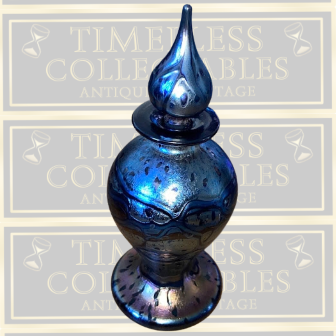 Vintage Iridescent Michael Harris's Art Glass Perfume Bottle