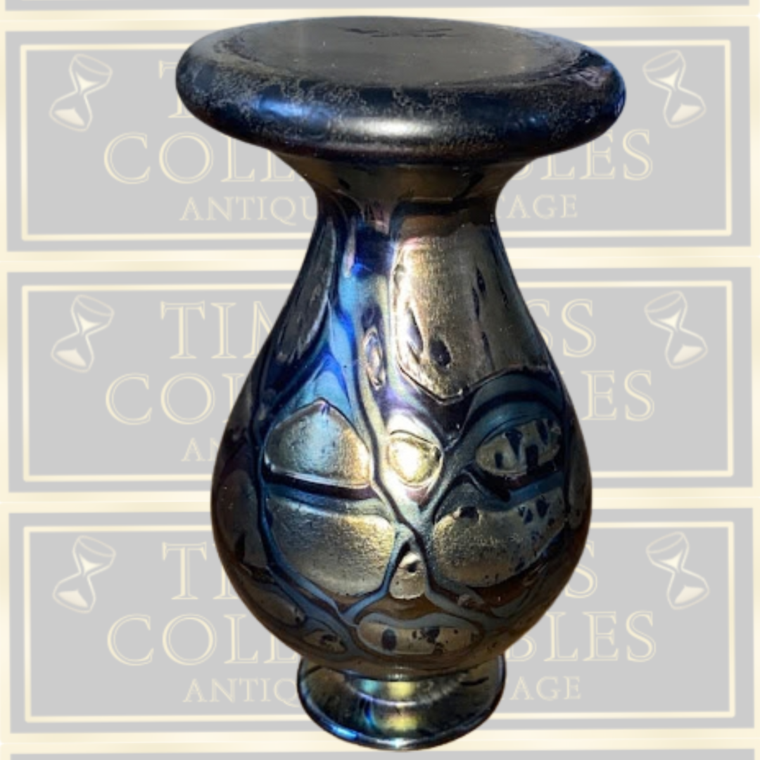 Vintage Iridescent Michael Harris's Art Glass Perfume Bottle