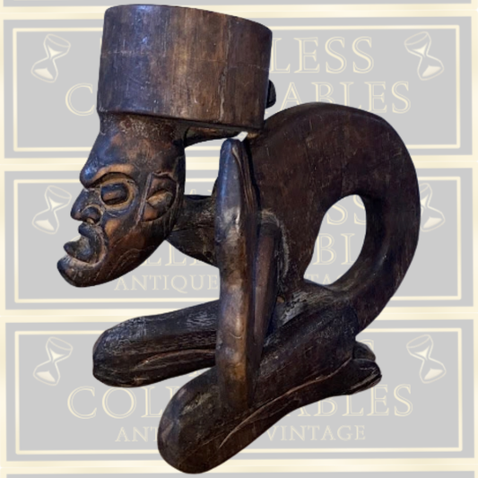 Vintage Hand-Carved African Tribal Candle Holder