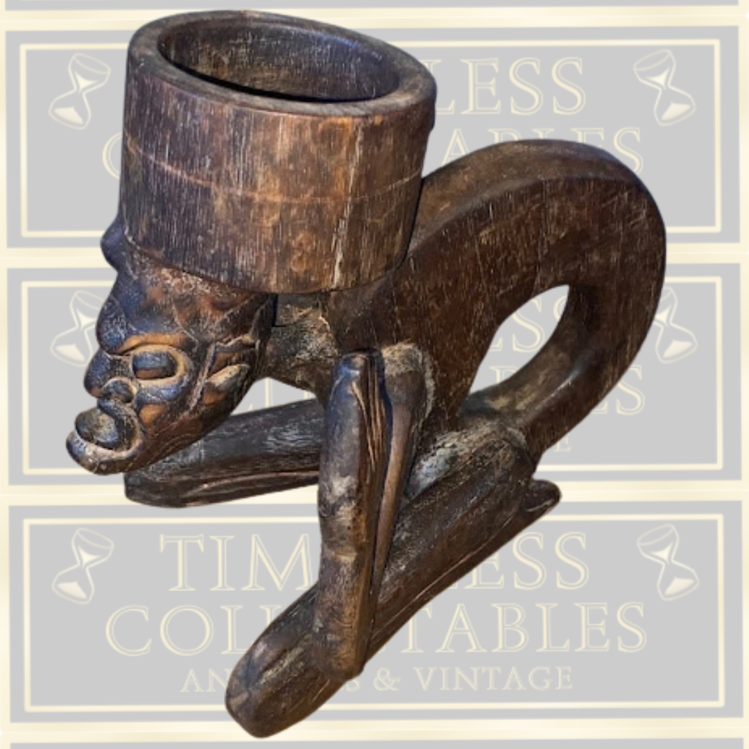 Vintage Hand-Carved African Tribal Candle Holder