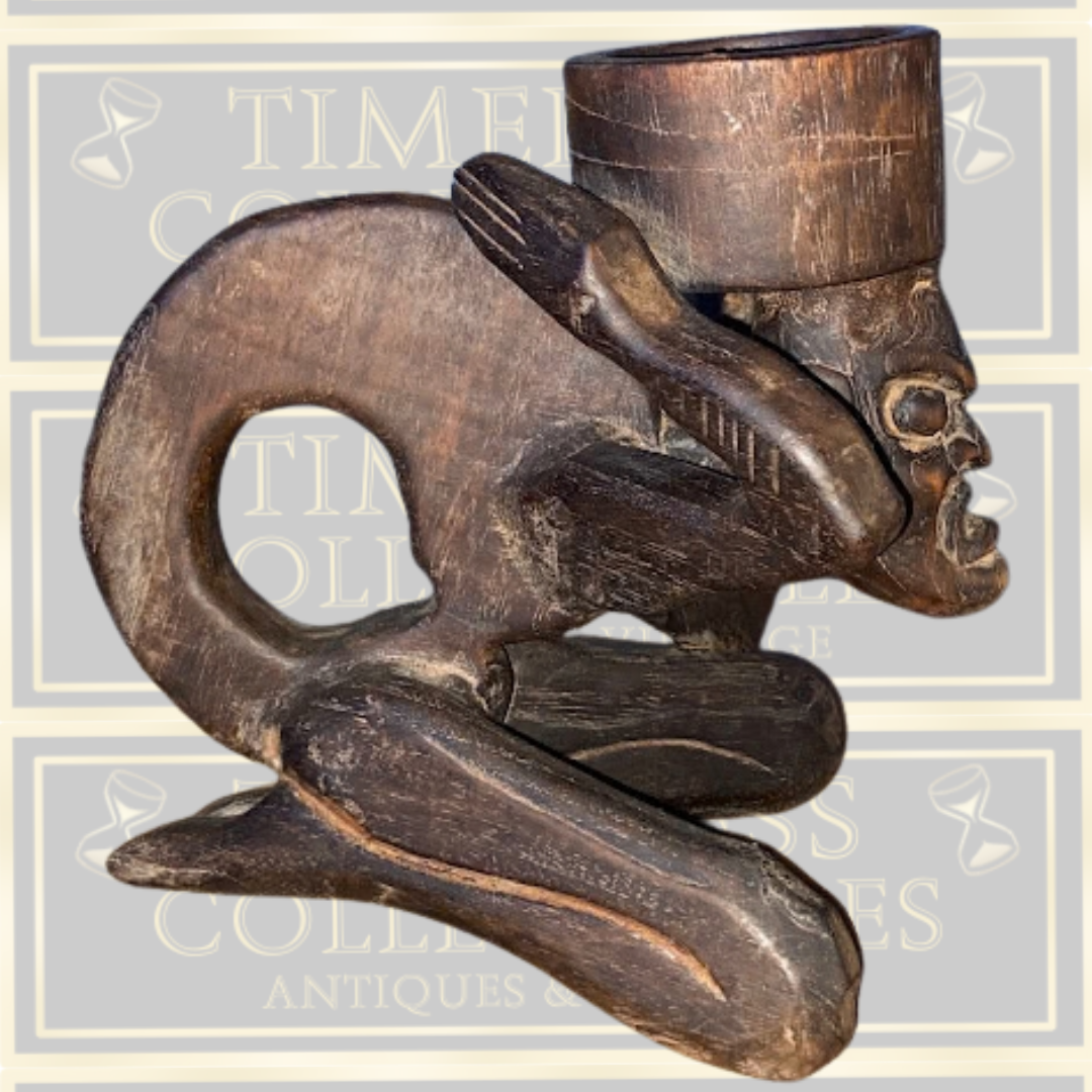 Vintage Hand-Carved African Tribal Candle Holder