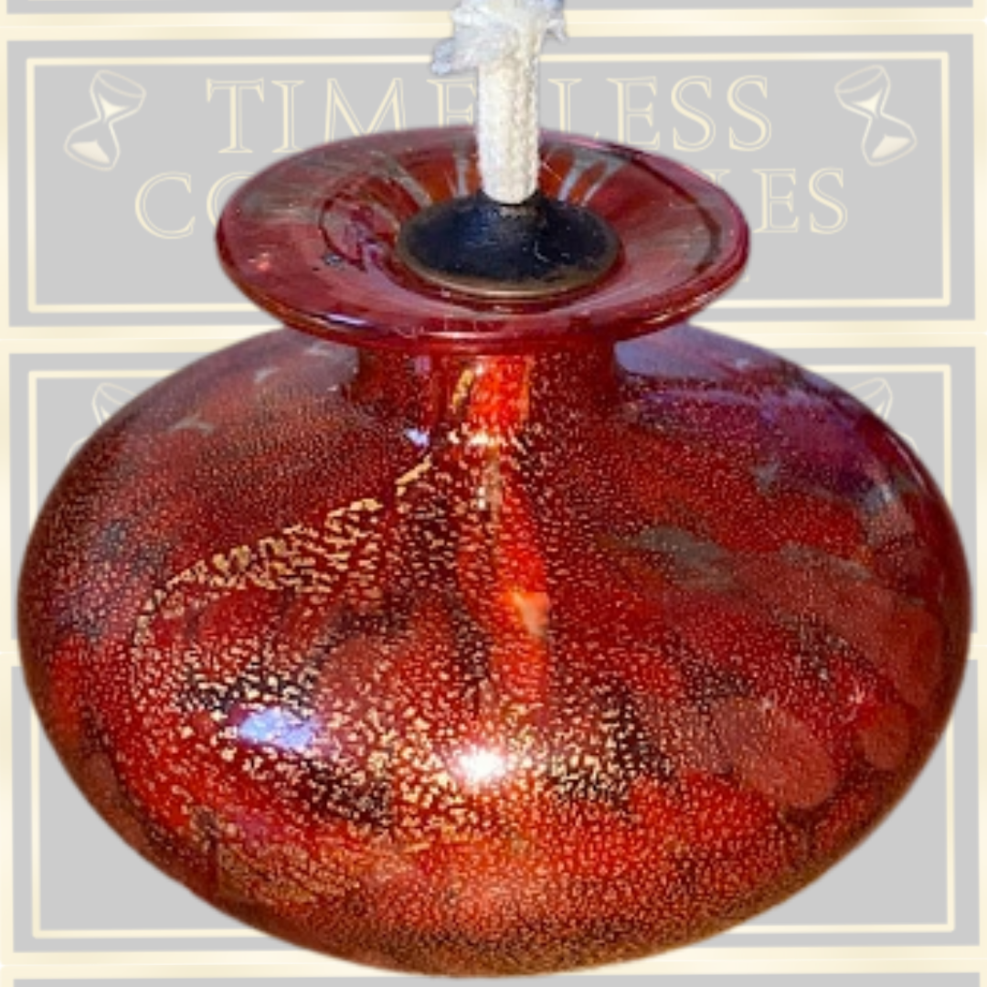 Vintage MDINA Art Bubble Glass Oil Lamp