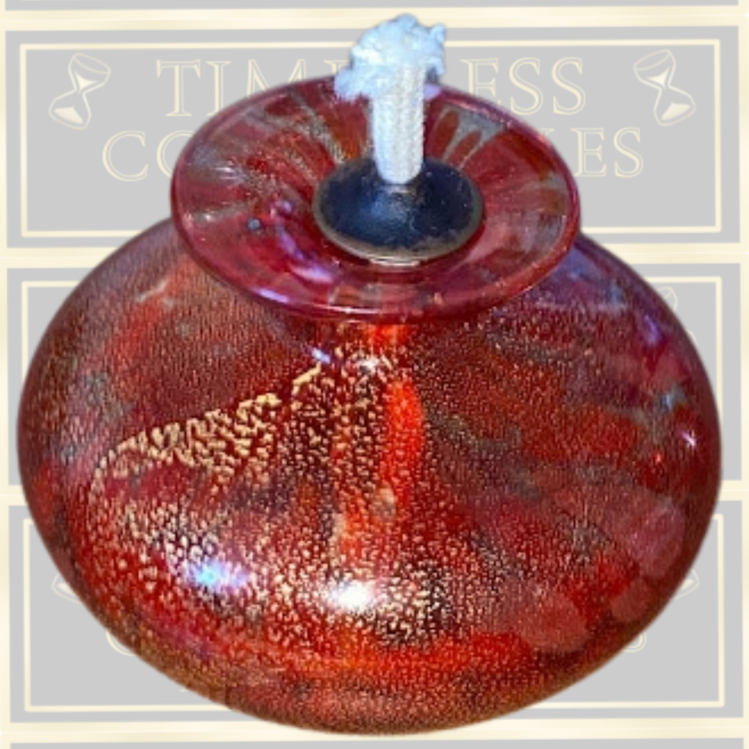 Vintage MDINA Art Bubble Glass Oil Lamp