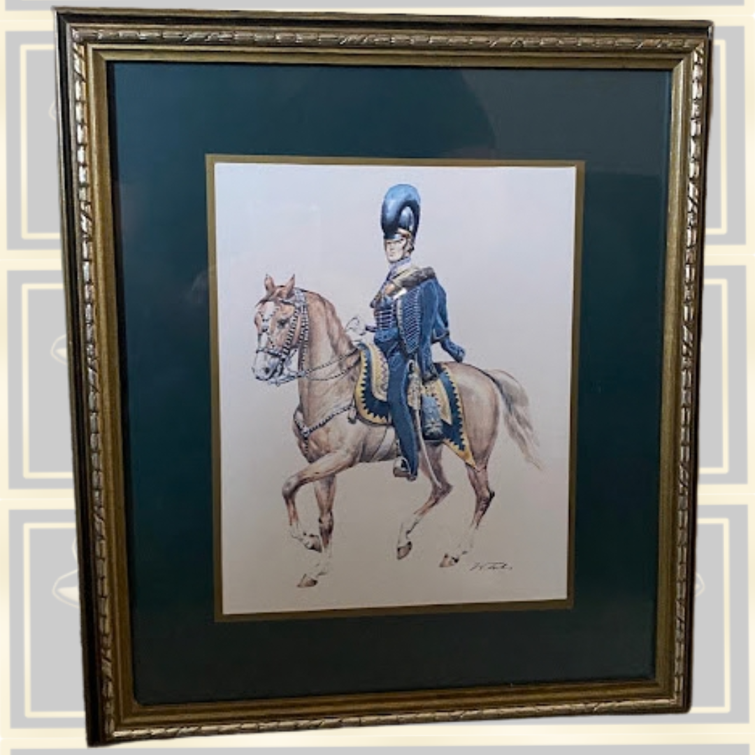 Vintage Historical Pair Of Military Uniform Prints By Wolfgang Tritt