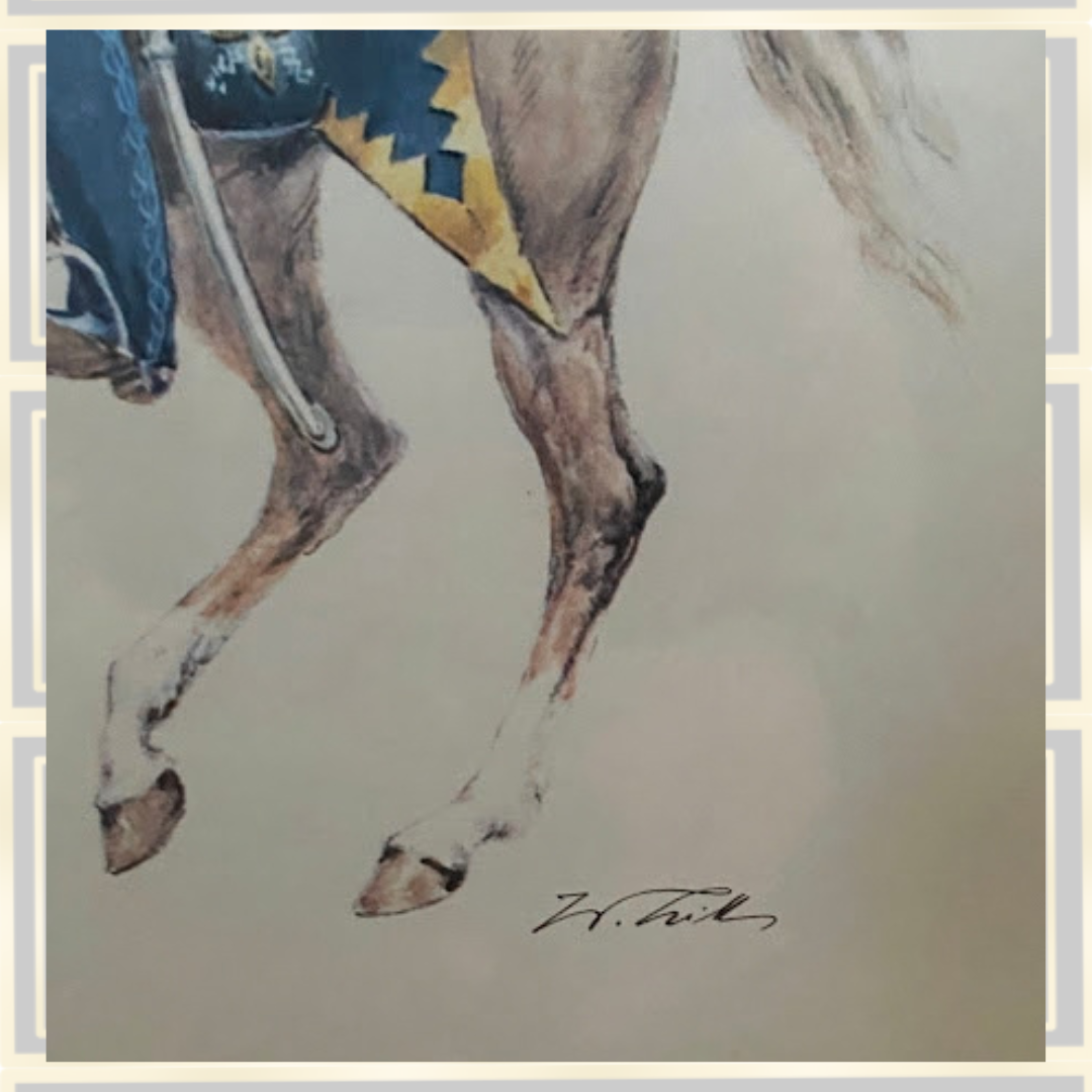 Vintage Historical Pair Of Military Uniform Prints By Wolfgang Tritt