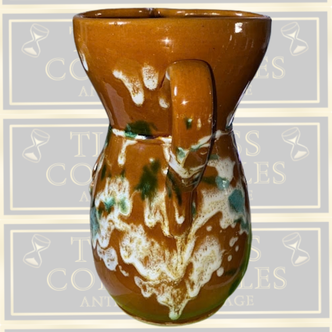 Vintage French Barbotine/Majolica Grape Wine Pitcher