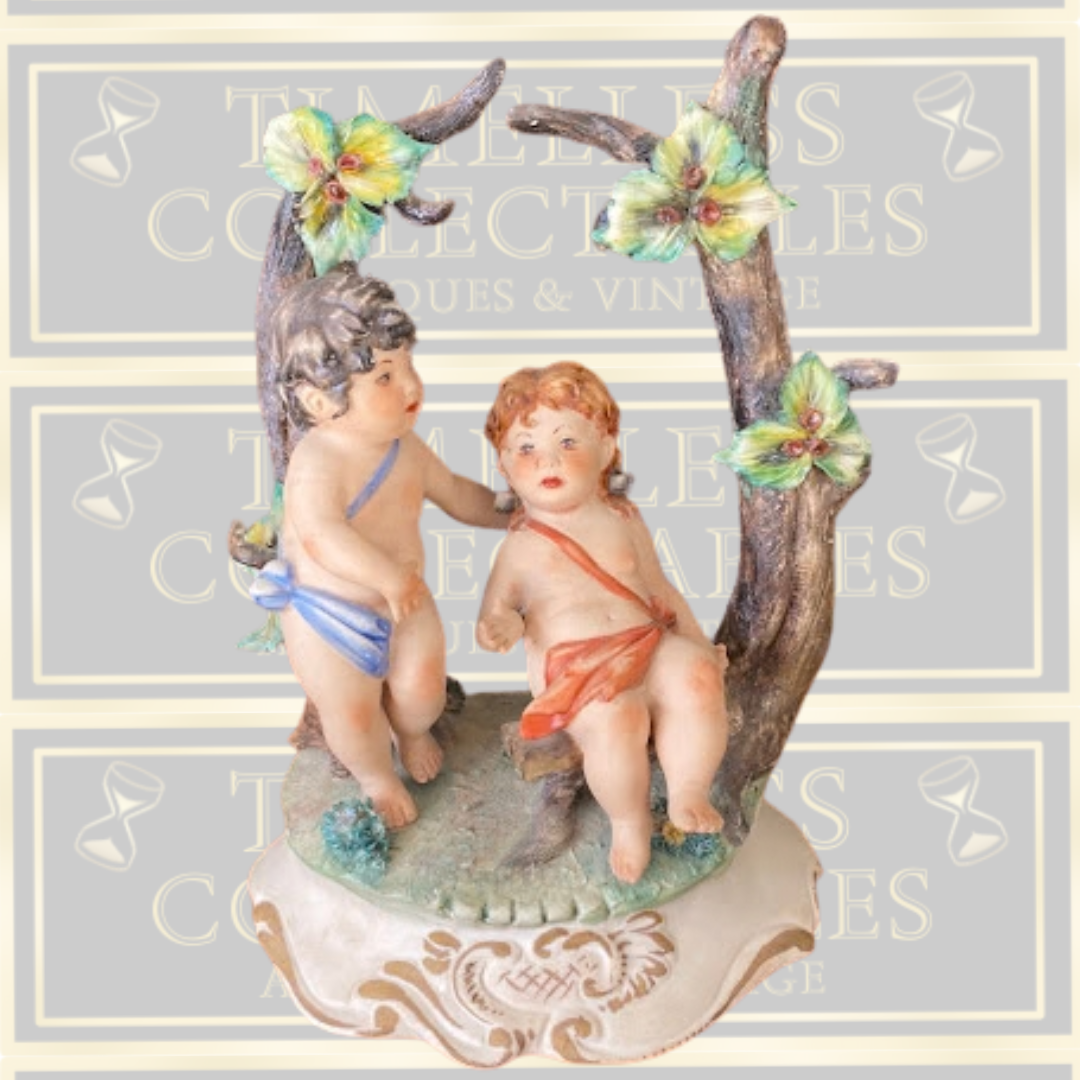 Vintage Capodimonte Italian Cherubs/Putti Porcelain Figurines