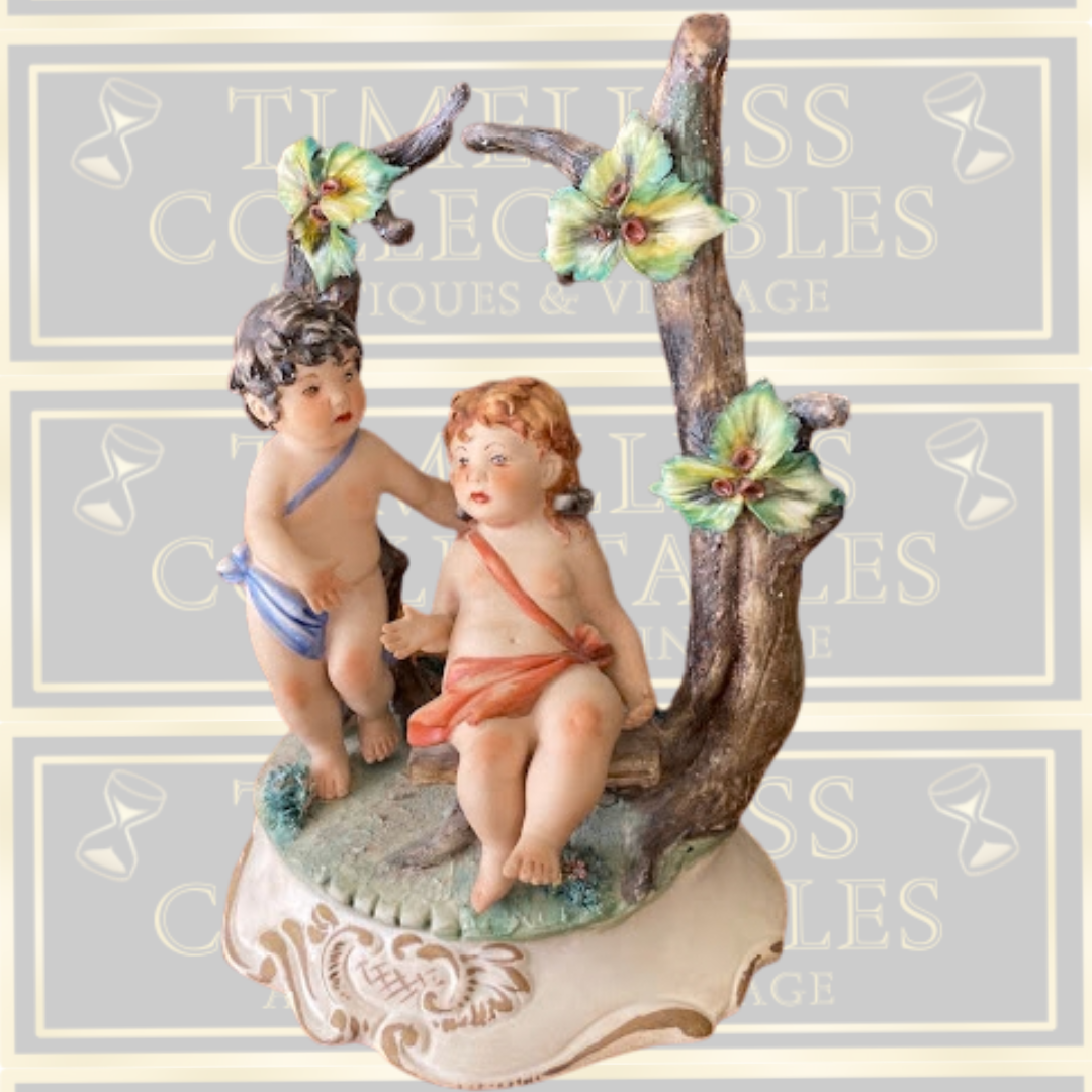 Vintage Capodimonte Italian Cherubs/Putti Porcelain Figurines