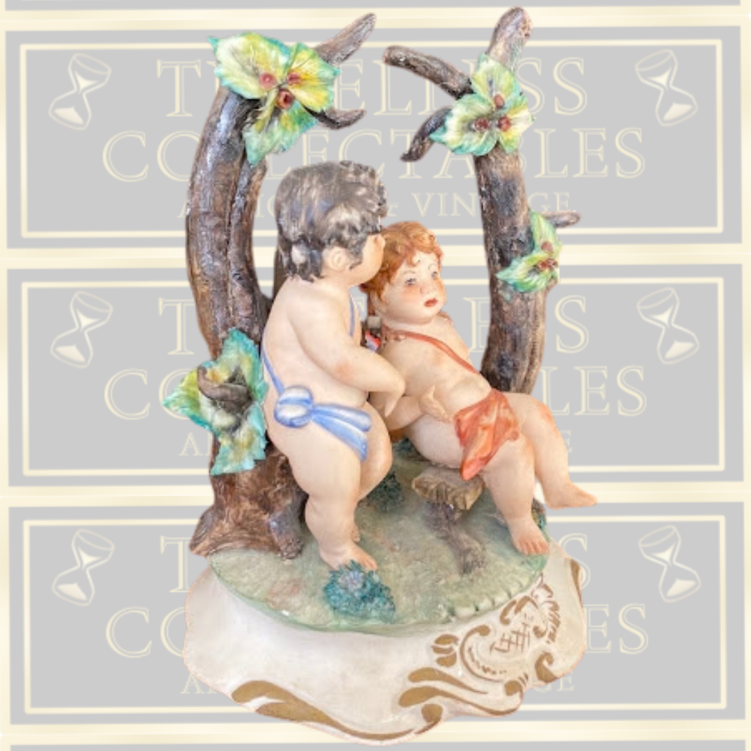 Vintage Capodimonte Italian Cherubs/Putti Porcelain Figurines