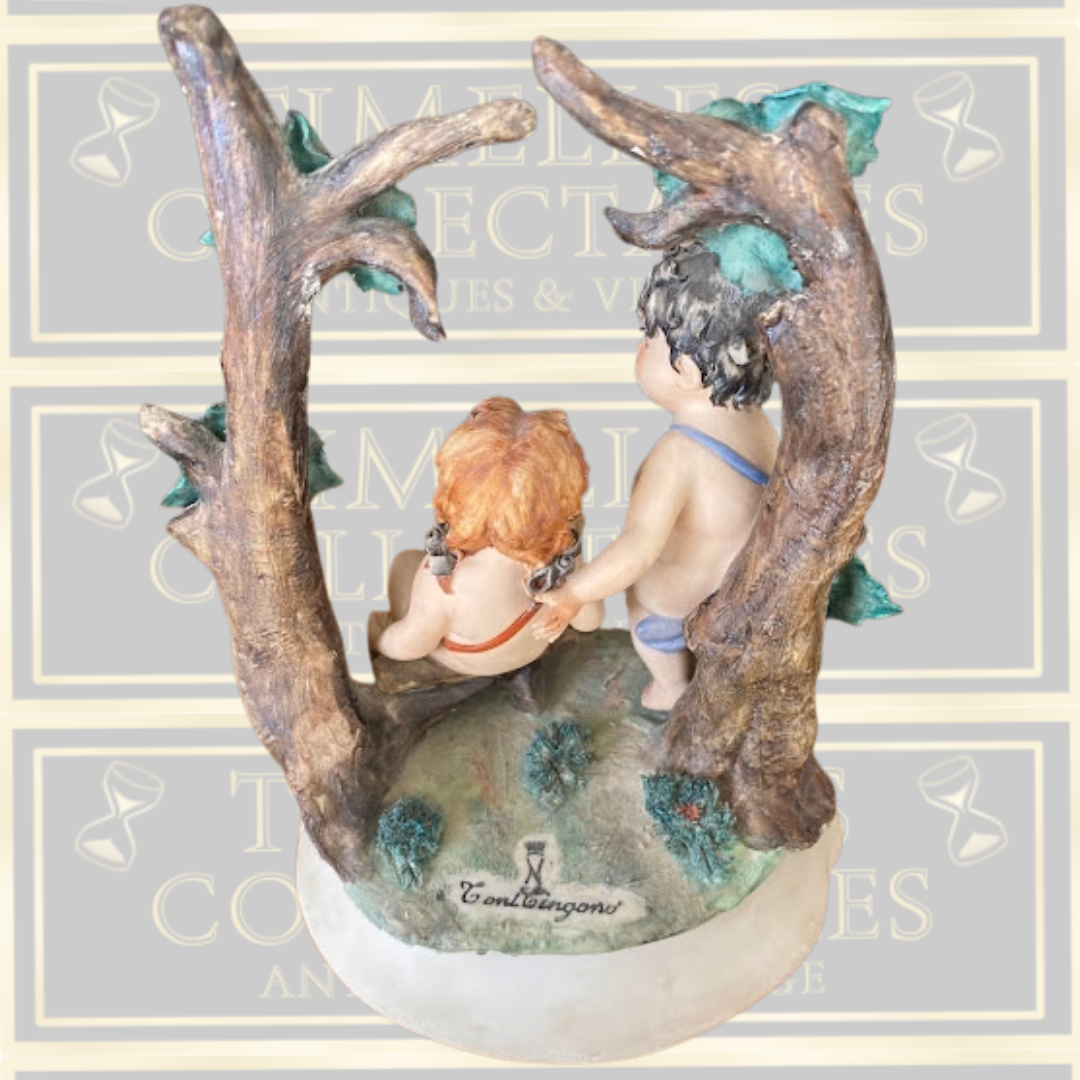 Vintage Capodimonte Italian Cherubs/Putti Porcelain Figurines
