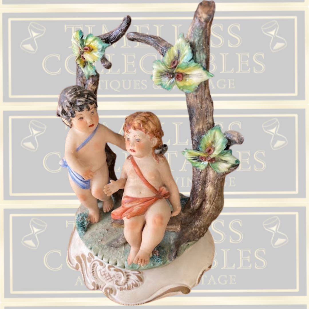 Vintage Capodimonte Italian Cherubs/Putti Porcelain Figurines