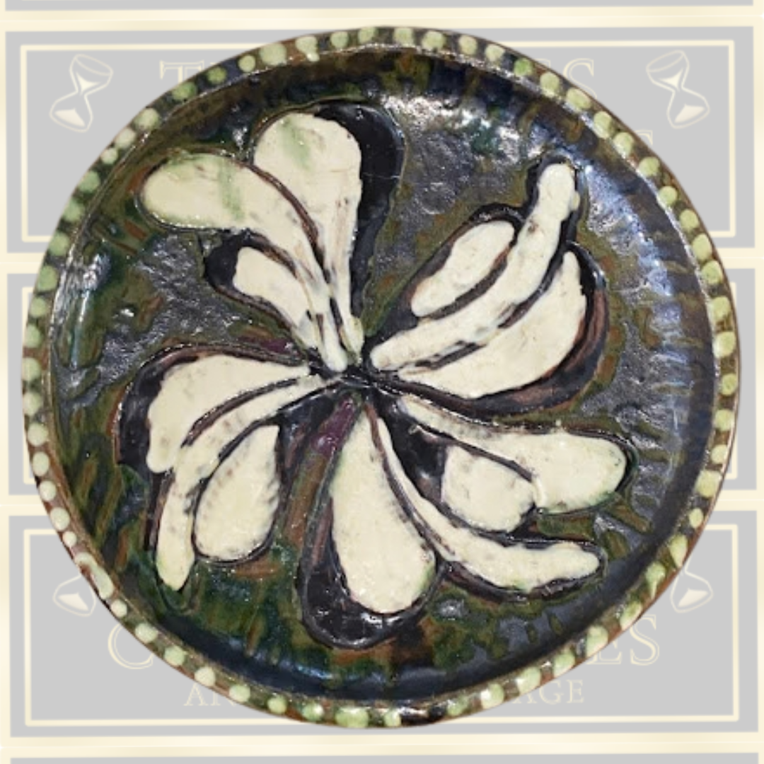 Vintage Studio Slipware Platter/Shallow Majolica Bowl