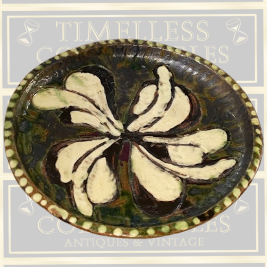 Vintage Studio Slipware Platter/Shallow Majolica Bowl
