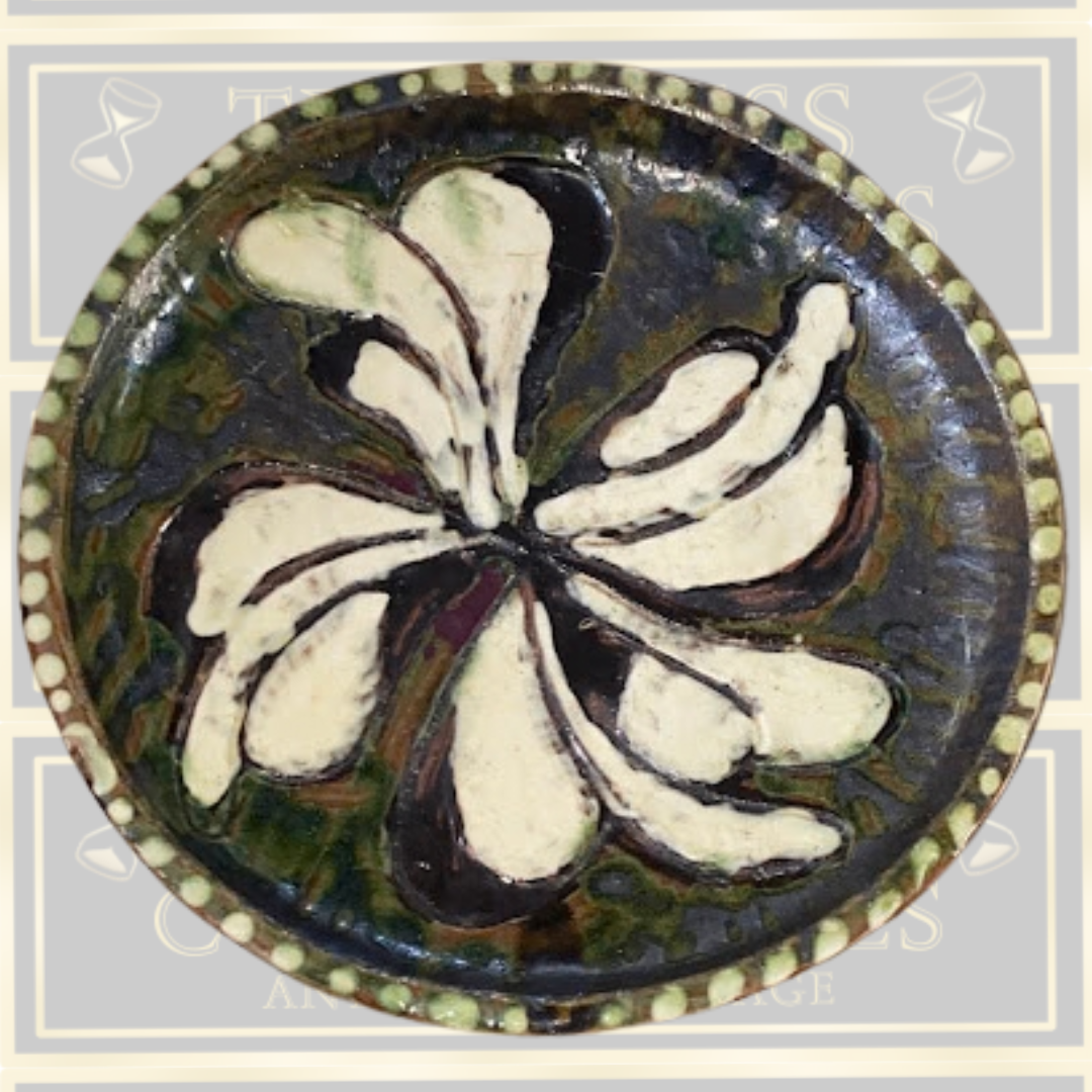 Vintage Studio Slipware Platter/Shallow Majolica Bowl