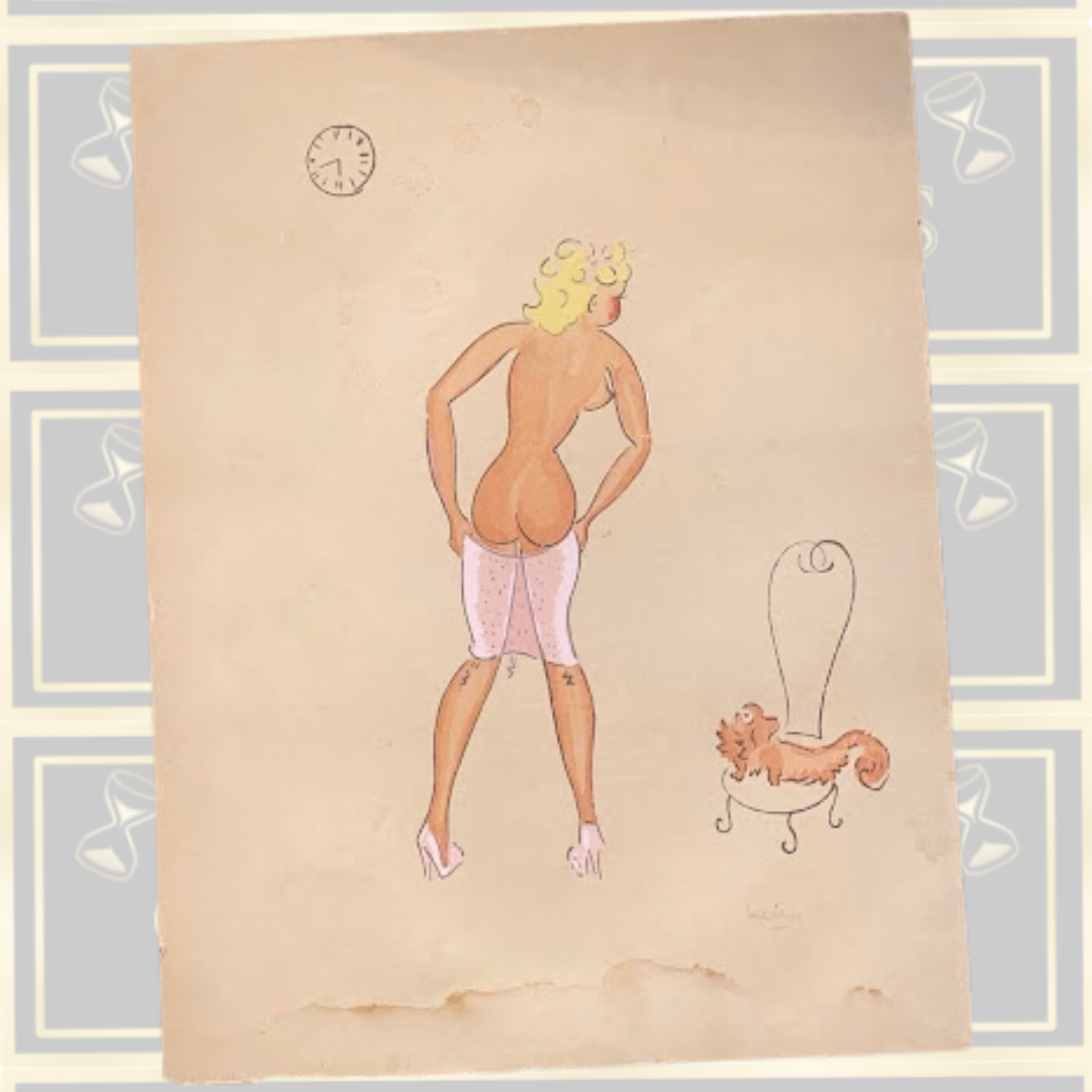 Pair Derso & Kelen Signed Original Art Deco Cartoon Artwork