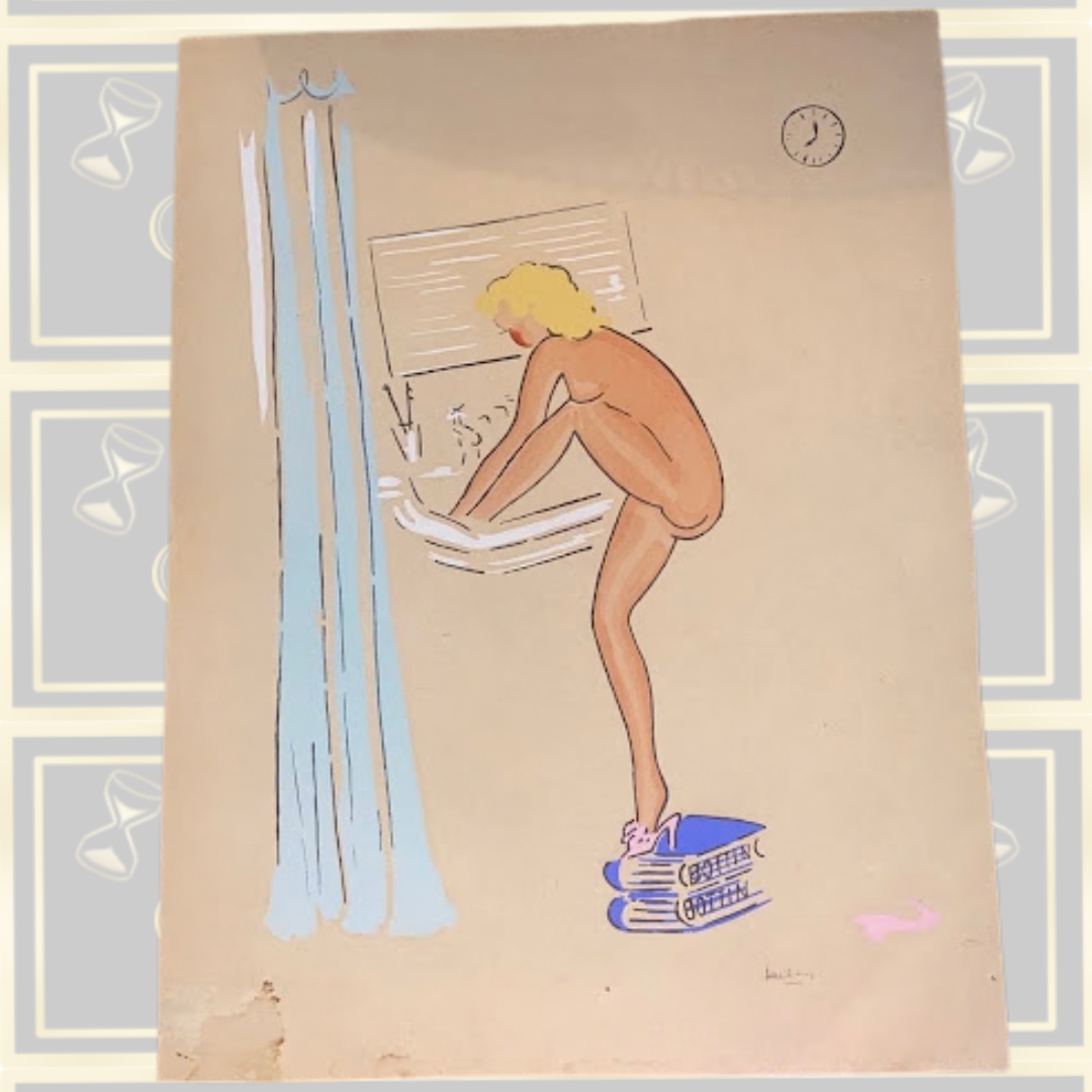Pair Derso & Kelen Signed Original Art Deco Cartoon Artwork