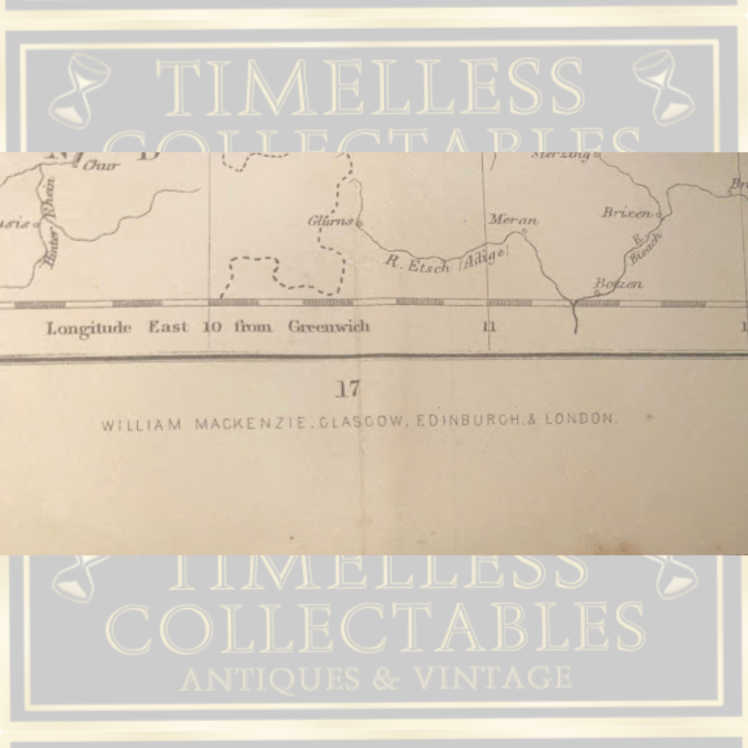 Antique South Germany Bavaria & Württemberg Railways 1876 old Map