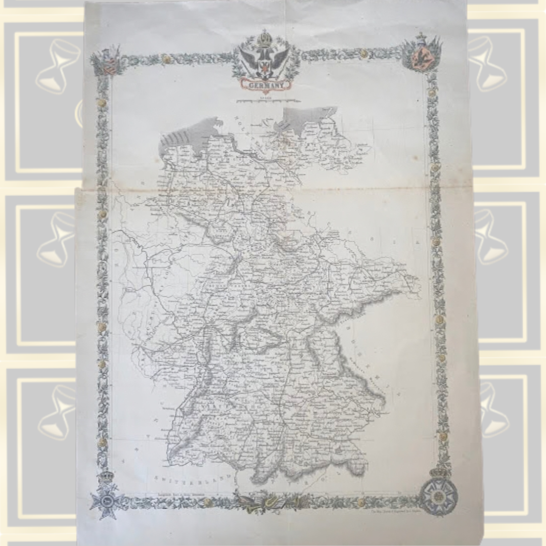 Antique Map Pre-Unification Germany John Rapkin Circa 1860