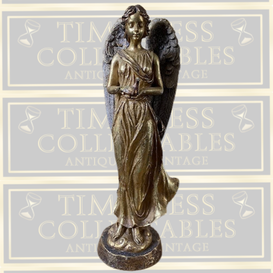 Large Golden Winged Angel With Dove