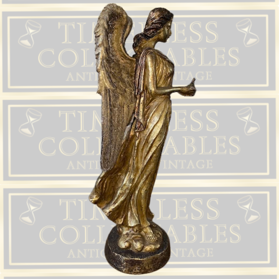 Large Golden Winged Angel With Dove