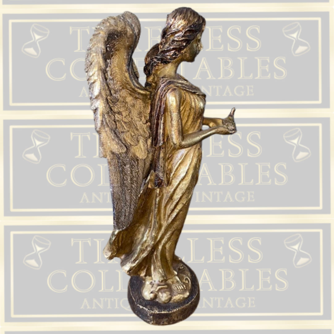 Large Golden Winged Angel With Dove