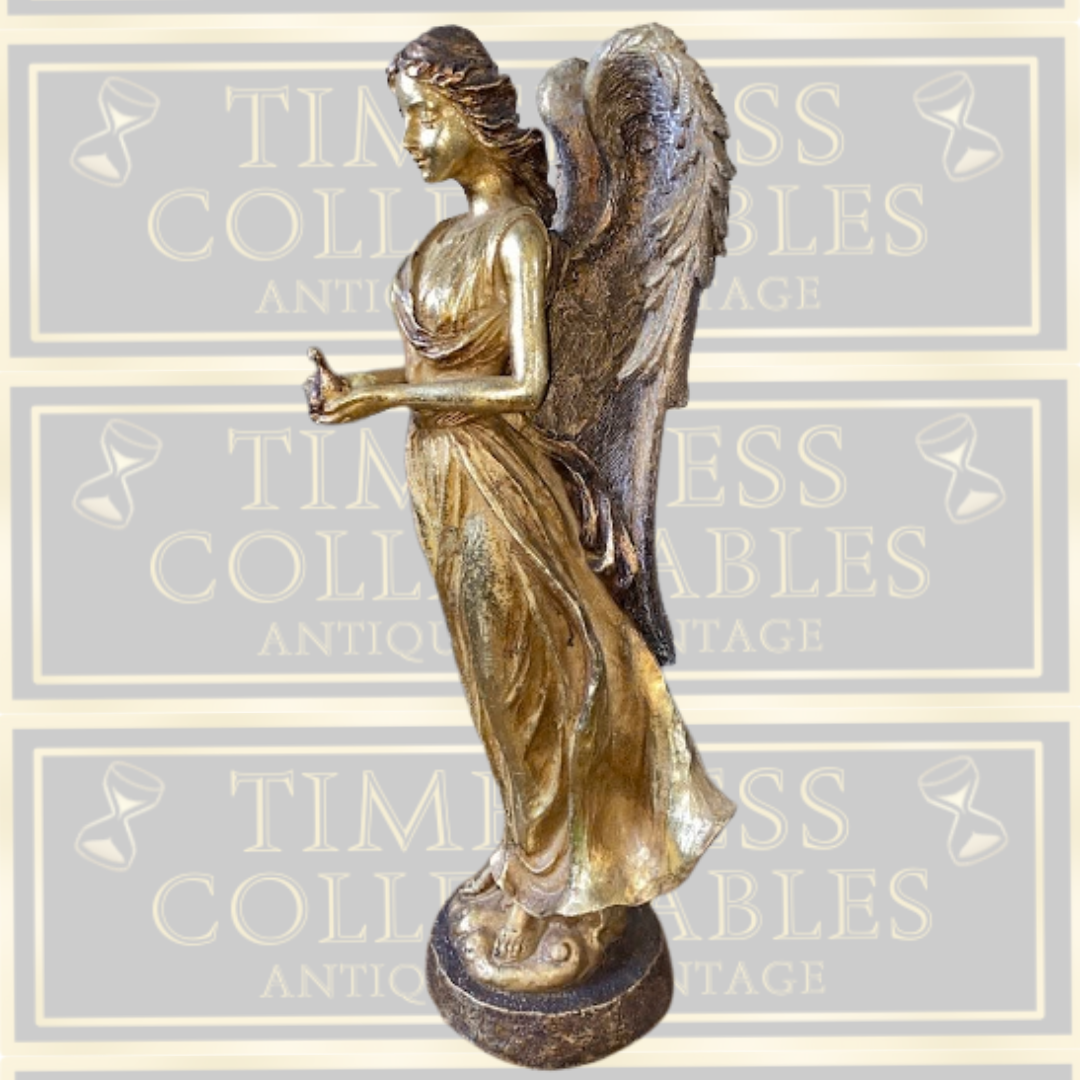 Large Golden Winged Angel With Dove
