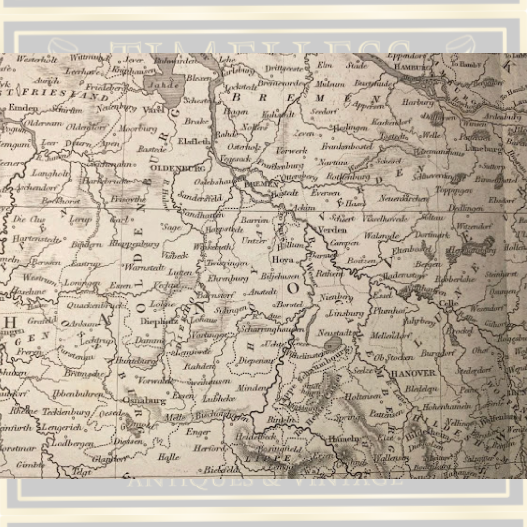 Antique Original Steel-Engraved German Black’s General Atlas Map 1 - 2