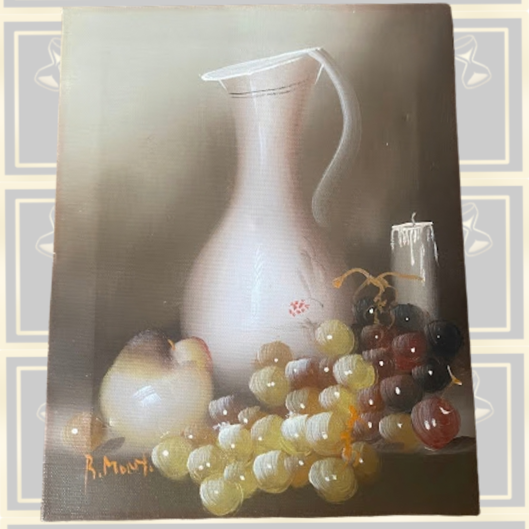 Vintage Classical Still Life Oil Painting On Stretched Canvas